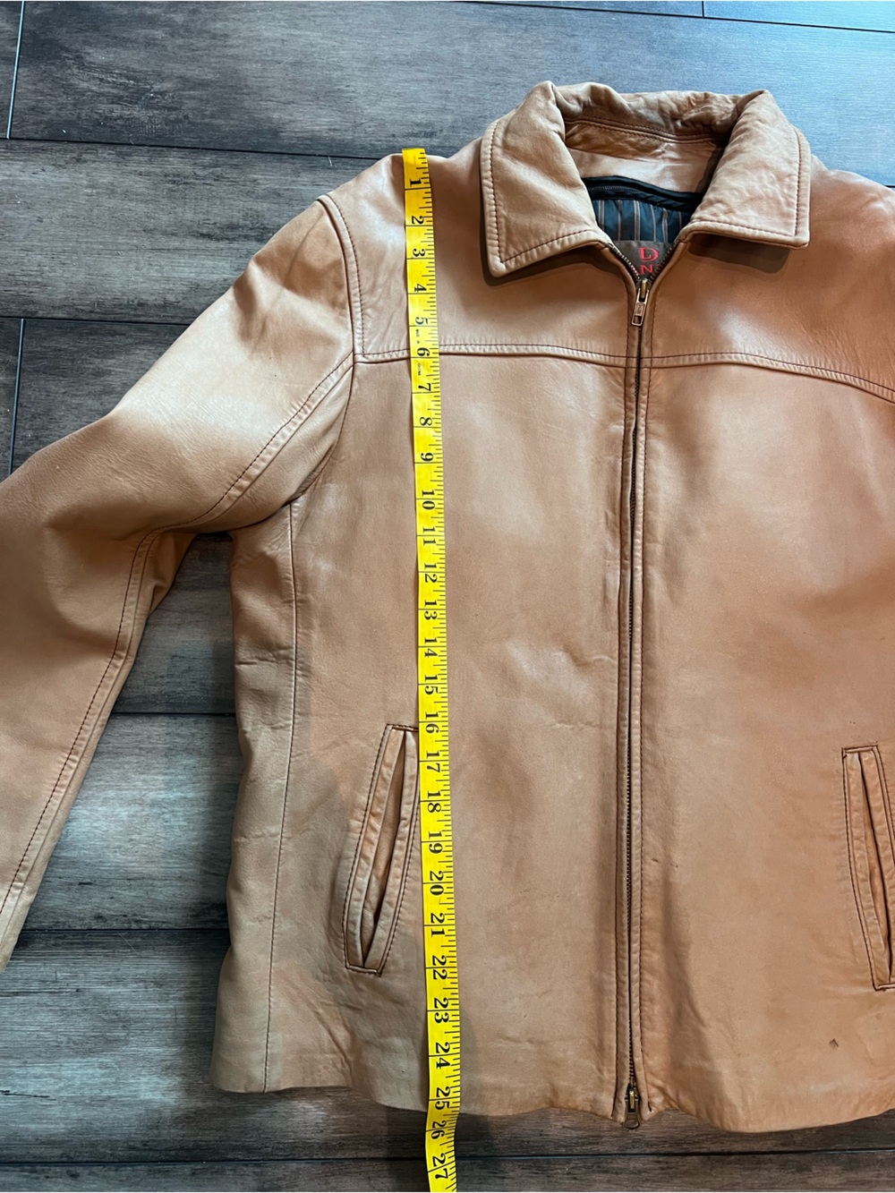 Danier Vintage Tan Italian Leather Blouson Jacket Large Made in Canada - Picture 10 of 10